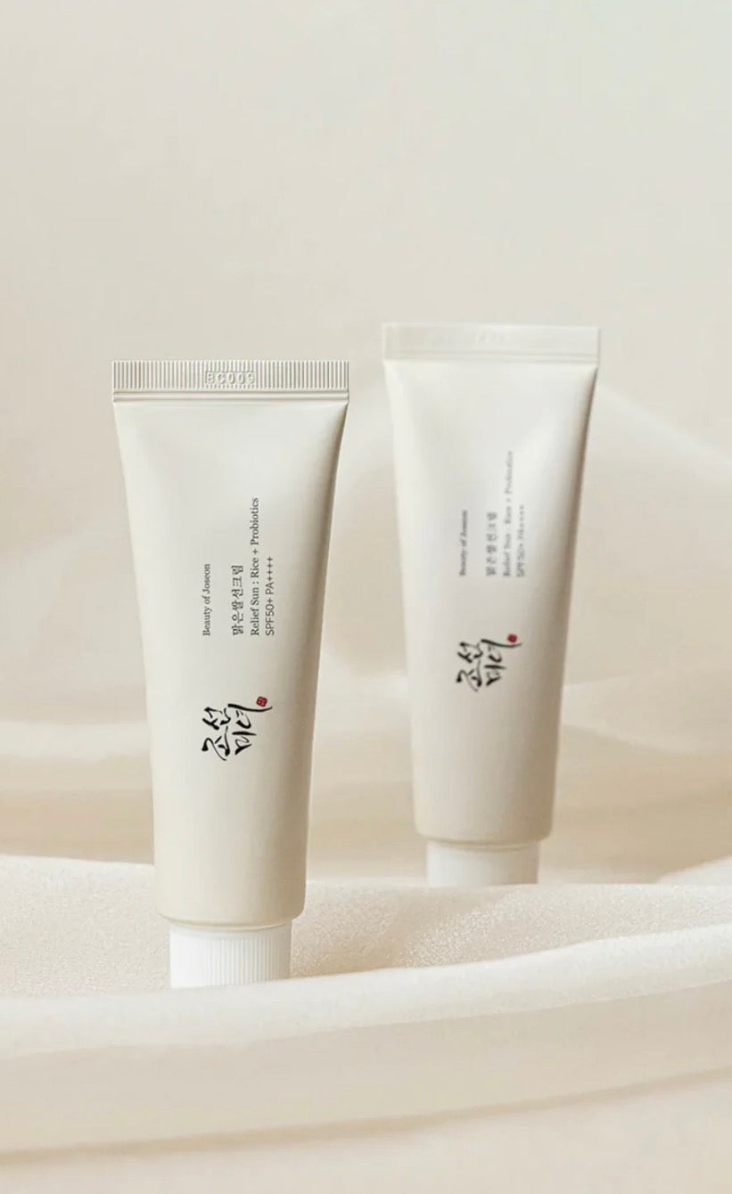 Beauty of Joseon Relief Sun SPF50 2 pack box and tubes